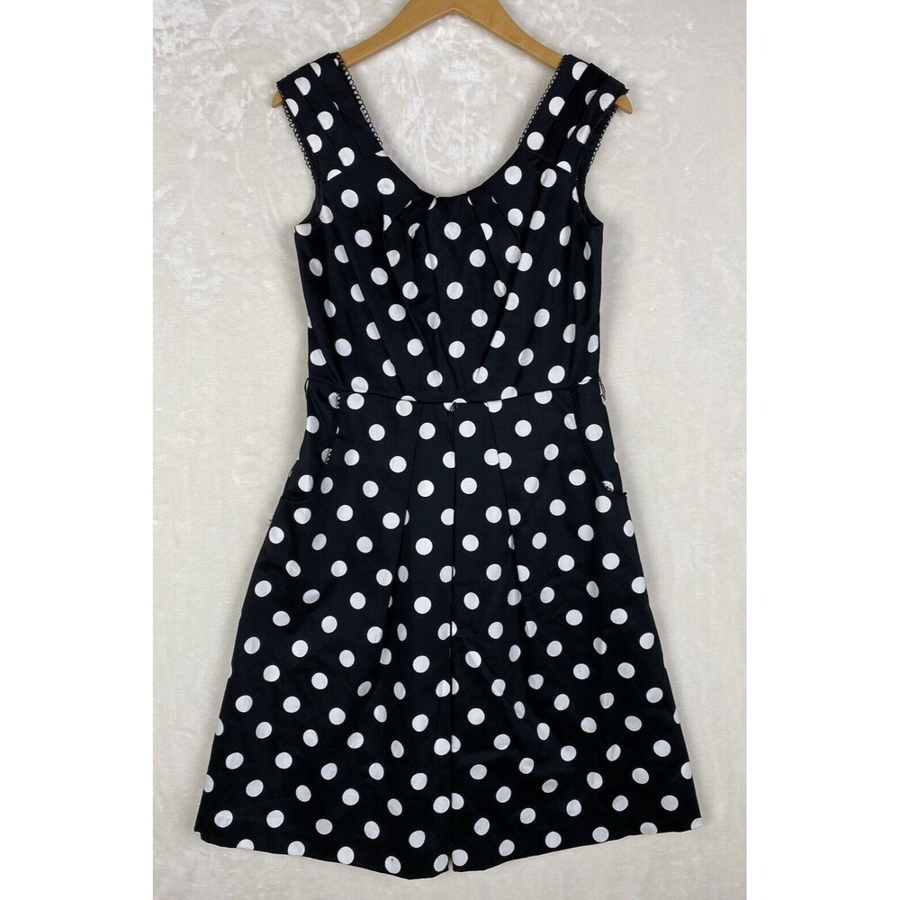 VTG Leslie Fay Work Dress Womens 6 Midi Fit Flare Polka Dot Retro Cocktail Party